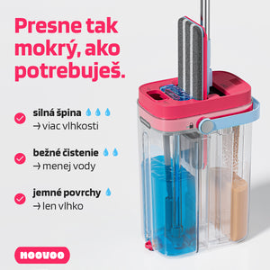 Dvojkomorový plochý mop - samočistiaci