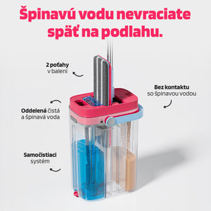 Dvojkomorový plochý mop - samočistiaci
